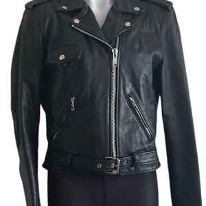 Vtg 80s90s Street And Steel Leather Motorcycle woman Jacket Size 10